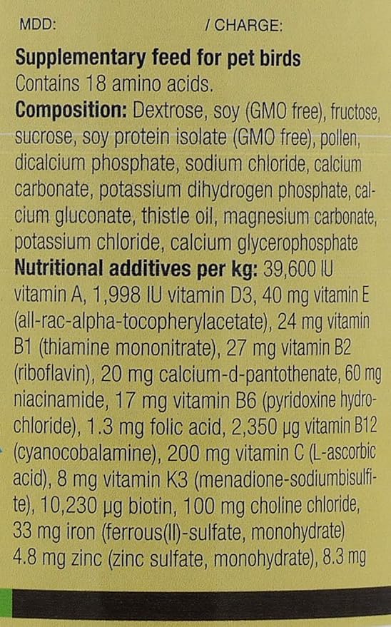 Nekton Tonic-K Restorative Supplement for Seed-Eating Birds 1000g, (2.2Lb)