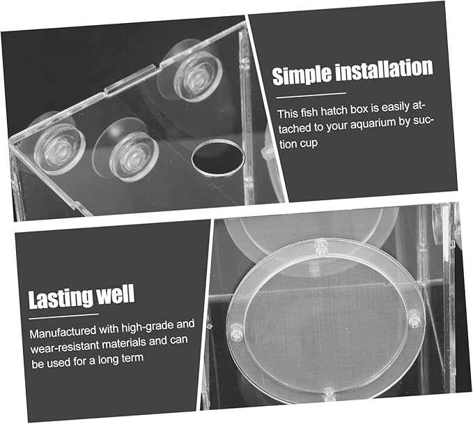 Happyyami Fish Isolation Box Design Incubator for Guppy Breeding Aquarium Tank Separator Cups for Easy Installation and Observation of Fish Fry Hatching