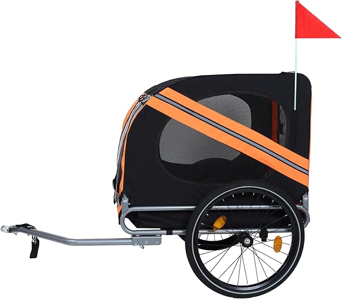Large Dog Bike Trailer, All-Terrain Pet Carrier, Cargo Carrier, Durable Steel Frame for Travel, Cycling, Outdoor Adventures