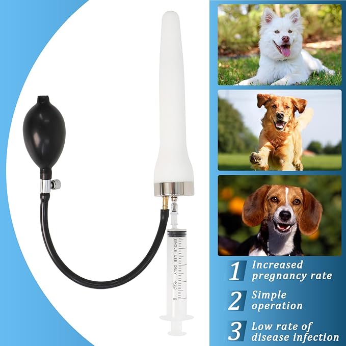Wadoy Dog Artificial Insemination Kit for 22-44 lbs (10-20kg) Dogs Upgraded Pet Breeding Supplies for Border Collies, French Bulldogs, Shiba Inu, and Other Medium-Sized Breeds