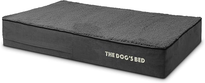The Dog’s Bed Orthopedic Memory Foam Dog Bed Mattress, Plush Fabric, Grey Plush, Large, 6-Inch