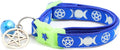Wicca Cat Collar with Occult Charm & Bell | Witch’s Familiar Cat Collar | Witch Kitten Collar Charms | Glow in The Dark | Safety Breakaway Collar (Small(10lbs & Less), Solid Blue)