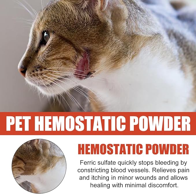 hejhncii 50g Medicated Powder for Bleeding Styptic Powder for Dogs Cats Pet Dogs Cats Skin Care Styptic Powder Pet Styptic Powder