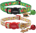 2 Pack Breakaway cat Collars with Bell,Safety Quick Release Pendant Cute Kitten Collar,Adjustable 20-30cm (Xmas2, 20-30cm)