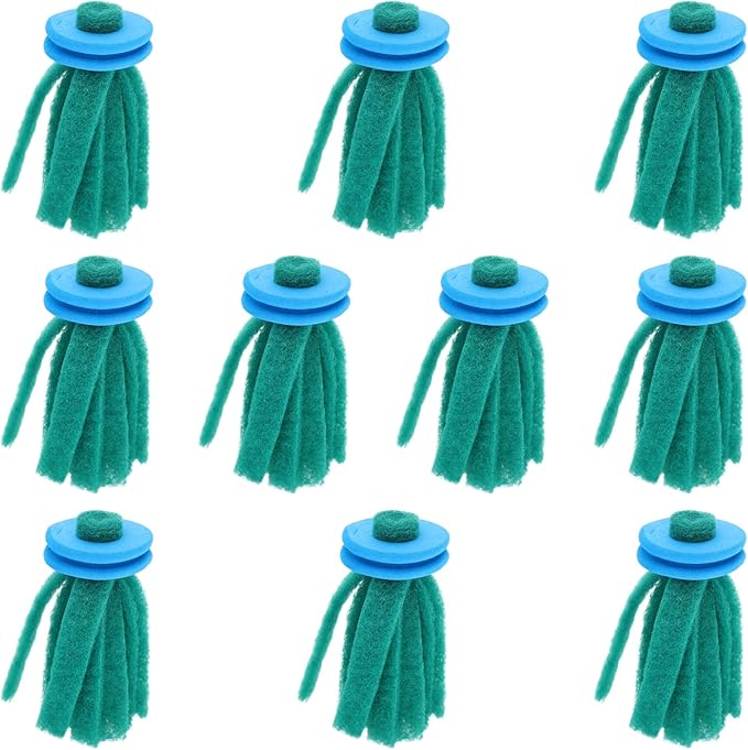 Homoyoyo10Pcs Fish Egg Collector Spawning Mop, Replacement Breeder Mop Floating Aquarium Breeding Tool for Betta Guppy Killifish Egg Laying Species Fish Tank Aquarium Fry Hiding Decorations Green