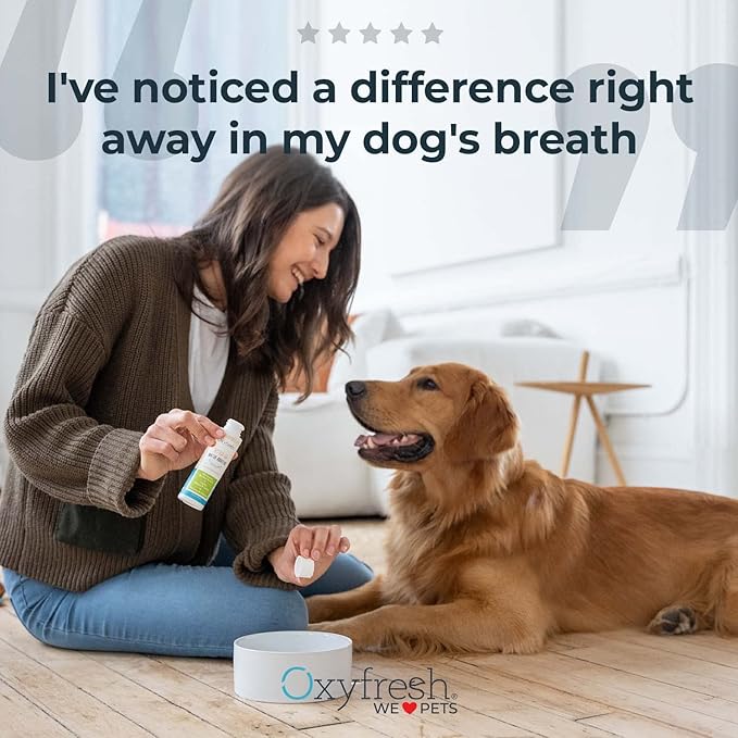 Oxyfresh Premium Pet Dental Kit for Dogs & Cats – Easiest Breath Freshener & Teeth Cleaning Solution for Fresh Breath, Clean Teeth, Plaque & Tartar Control – 1oz Toothpaste + 3oz Water Additive