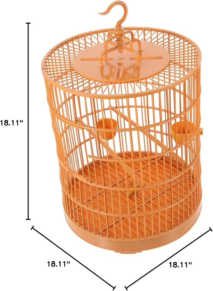 BESPORTBLE Hanging Bird Cage for Decor Plastic Birdcage Round Shape and Bird Nest Decoration for Small Pets
