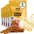 iPaw 5 Stock-Up Combo Turkey Dog Treats, All Natural Human Grade Dog Treat, Suitable for Training chew, US Sourced Raw Material, Hypoallergenic, Rawhide Alternative, Braided Stick (Duck Liver)