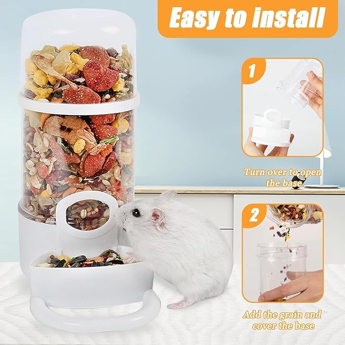 2 Pieces Bird Feeder Water Dispenser, Automatic Bird Feeder and Drinker Set for Cage, No Mess Hanging Parrot Food Bowl, Parakeet Cage Accessories for Hamsters,Pigeons,Parrot (A)