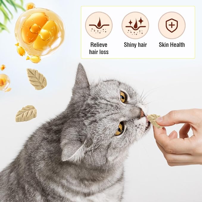 50g/1.76oz Freezed Dried Cat Chicken Treats with Fish Oil, Cat Treats for Hair and Skin Protection, Edible Cats Snack