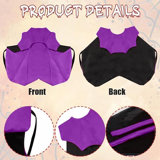 Halloween Pet Costume, Halloween Cat Vampire Cloak Costume, Halloween Pet Accessories Costume Outfit Decor Cowl for Small Cats Dogs Animals Halloween Party Pet Cosplay