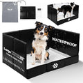 Dog Litter Box, Pee Pad Holder Foldable, Indoor Dog Potty Tray for Puppy & Medium Dogs, High Walls, Seamless, No Assembly, Waterproof, Easy to Clean, No Spill,Portable for Travel