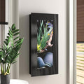 Aussie Aquariums 3.0 Wall Mounted Fish Tank Kit with LED Lighting, Built-in Filter System, Modern Space-Saving Design, Complete Accessories Set (Verticali, Black)