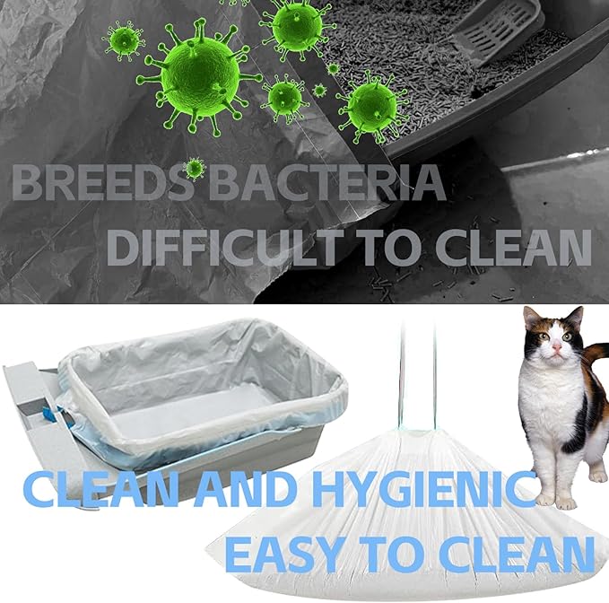 Litter Bags Compatible with pet pivot litter box and NeakasaM1 Open-Top Self-Cleaning Cat Litter Box, 2 Rolls Cat Litter Waste Receptacles Bags (40 Count)