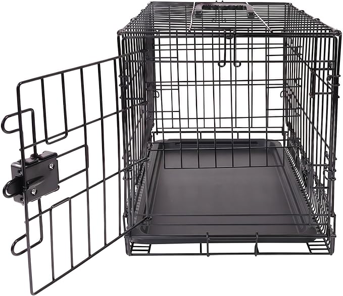 Amazon Basics - Durable, Foldable Metal Wire Dog Crate with Tray, Single Door, 30 x 19 x 21 in, Black