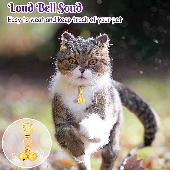 24 Pack Cat Dog Collar Bells, Pet Small Bells with Clasps Bell for Cat Collar Dog Collar Charms - Pet Pendant Accessories Colourful Christmas Gift