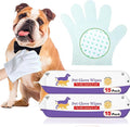 Dog Cleaning Gloves Wipes 30pcs Deodorizing Disposable Pet Grooming Bathing Gloves Extra Thick, No Rinse Shampoo Dry Cleaning Gloves for Dogs & Cats Paw Face Ear Fur and Butt