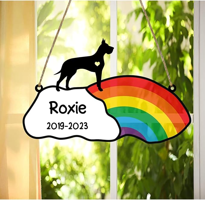 LOVELYPOD Rainbow Bridge Pet Memorial Gifts for Dogs, Dog Memorial Gifts for Loss of Dogs, Remembrance Gift, in Memory of Dog Gifts Lover, Loss of cat Sympathy Gift (Design 03)