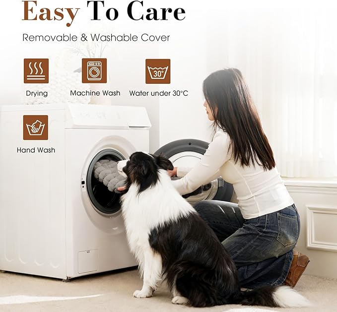 Dog Beds for Extra Large Sized Dog, Orthopedic Pet Bed with Waterproof Lining, Soft Short Plush Surface & Egg Crate Foam, Machine Washable Pet Mat with Removable Cover & Anti Slip Bottom