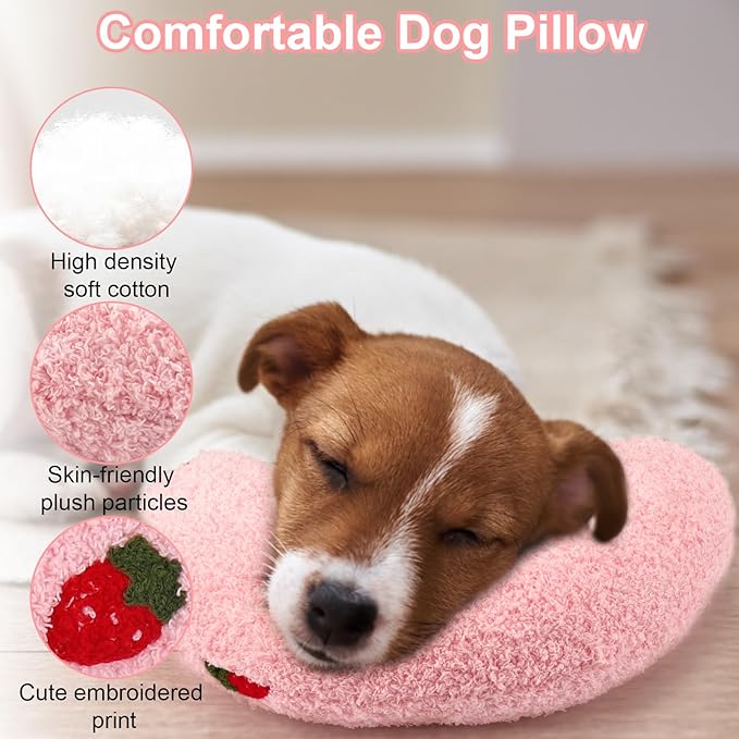 Mity Rain Dog Anxiety Relief Pillow, Ultra Soft High Density Calming Pillow for Joint Relief Sleeping Improve, Pet Calming Toy Pink