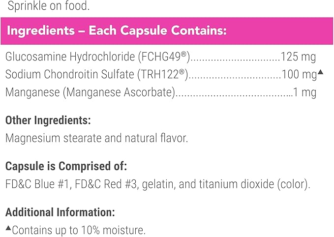 Nutramax Cosequin for Cats Joint Health Supplement, Contains Glucosamine for Cats, Plus Chondroitin, and Omega-3s, Supports Joint and Skin and Coat Health, Sprinkle Capsules, 80 Count