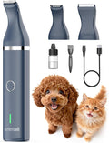 oneisall Dog Clippers with Double Blades,Cordless Small Pet Hair Grooming Trimmer,Low Noise for Trimming Dog's Hair Around Paws, Eyes, Ears, Face, Rump (Teal)