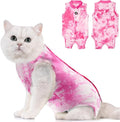Avont Cat Recovery Suit - Kitten Onesie for Cats After Surgery, Cone of Shame Alternative Surgical Spay Suit for Female Cat, Post-Surgery or Skin Diseases Protection -Tie-dye Pink(M)