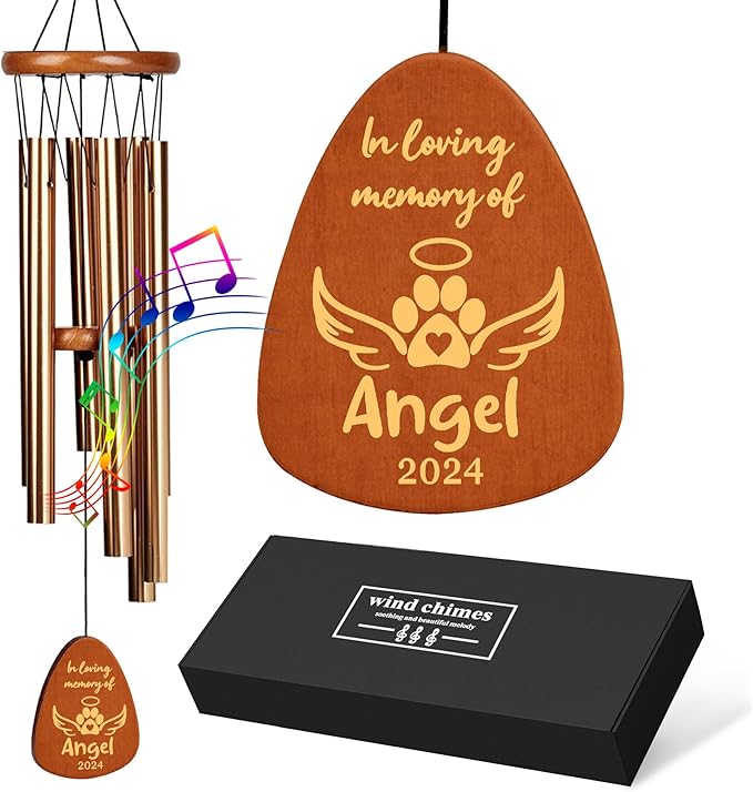 Personalized Dog Memorial Gifts for Loss of Dog, 25.5'' Pet Memorial Gifts for Dogs, Pet Memorial Wind Chimes, Loss of Dogs Sympathy Gift, Pet Passing Away Gift for Loss Loved One(Design 3)