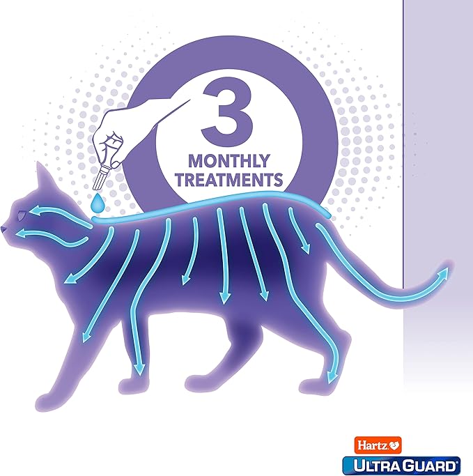 Hartz UltraGuard Topical Flea & Tick Prevention for Cats and Kittens - 3 Monthly Treatments (Pack of 2)