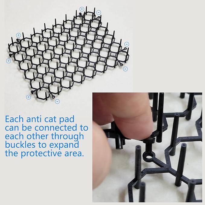 Cat Dog Deterrent Scat Mat for Cats Dogs with Spikes, Repellent Indoor Furniture, Outdoor Garden Fence Animal Barrier Set (24)
