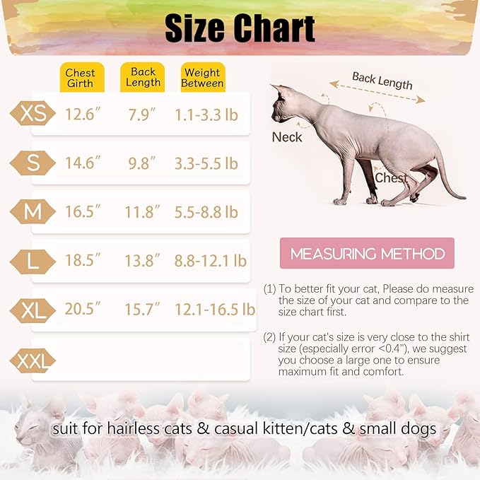 DENTRUN Sphynx Hairless Cats Costume Funny Bee Warm Winter Sweater Cute Pullover Kitten Shirts Breathable Cat Leisure Wear Turtleneck Vest Adorable Cat's Clothes Jacket Pajamas Jumpsuit, XL