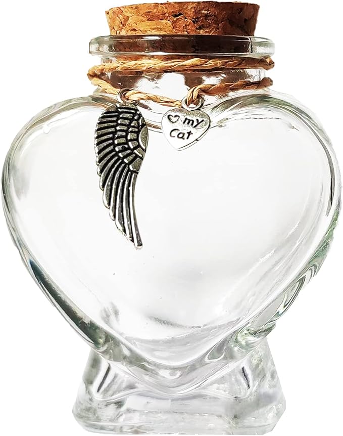 memorial bottle for pet hair，Pet fur memorial fur keepsake，dog cat keepsake fur, pet memorial urn (cat)