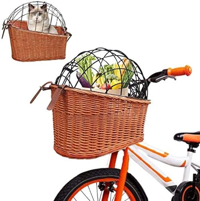 DIE Bicycle Basket for Pets, Bicycle Basket for Dogs, Bicycle Carrier, Bicycle Basket Rear Or Bicycle Basket Front, Handmade Cage and Mounting Bracket for Cat Dogs Up to 25 Kg.,Constructive23