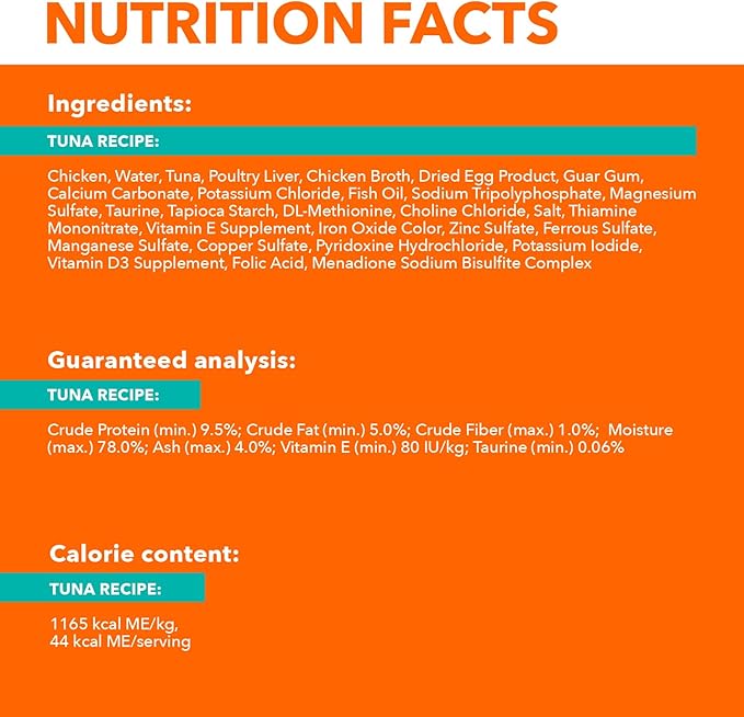 IAMS Perfect Portions Sensitive Digestion & Skin Wet Cat Food Pate, Healthy Adult Grain Free Pate, Tuna Recipe, 2.6 Oz. (24 Twin Packs)