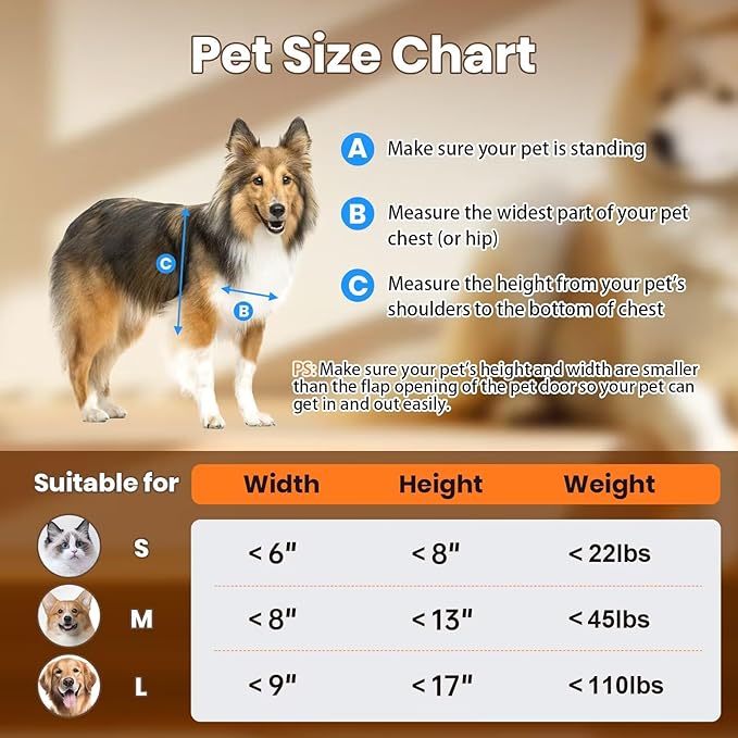 Dog Door for Wall, Medium Doggy Door, Heavy Duty Cat Pet Door, All Aluminum Frame, 2 Magnetic Flaps, Energy Efficient, Sliding Lock Panel, Easy to Install (Pets Up to 45 LB)