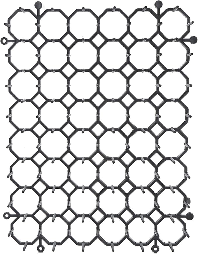 12Pcs Cat Deterrent Mat, Anti Cat Dog Network with Plastic Spikes, Indoor Outdoor Training Mat for Keeping Away Cats Dogs, Protecting Plants Furniture and Cars