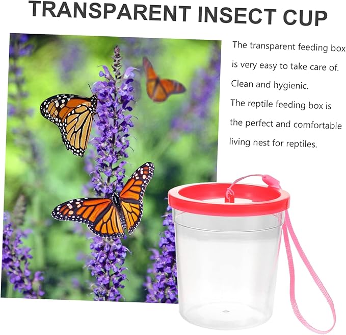 1pc Box Turtle Tank Mini Spider Habitat Pet Acrylic Nature Exploration Cage Mini Fish Fedding Cup Transparent Cup Reptile Pet Feeding Container Transport Vehicle Betta Fish Plastic