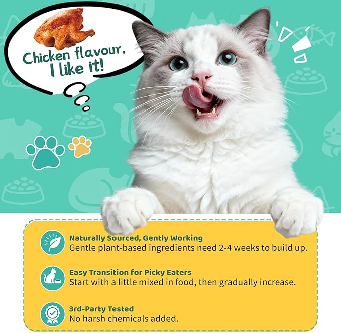 Natural Allergy Relief for Cats, Cat Itchy Skin Allergy Relief - Omega 3 & Probiotic for Allergies Cats, Cat Itch Relief - Skin & Coat Health, Immune Support, Seasonal Allergies - Chicken Flavor