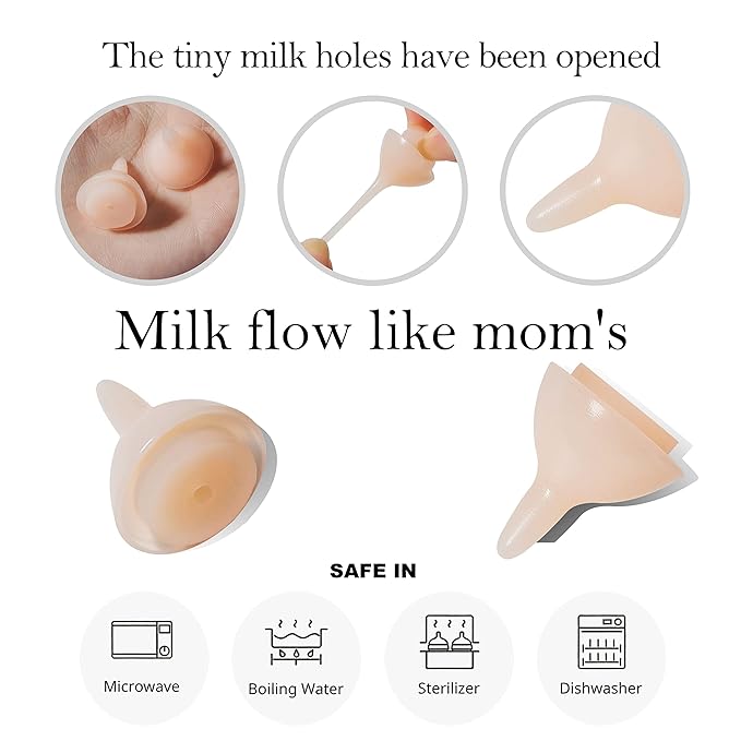 Feeding Nipple and Syringes,Puppy Kitten Nipple for Nursing, Newborn Baby Dog Cat Rabbit Feeding Nipple with Nipples Feeder Kit