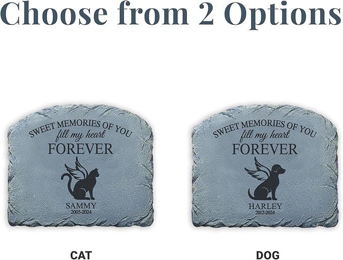 Let's Make Memories Personalized Forever Friend Pet Memorial Stone - Dog - Sympathy Garden Marker
