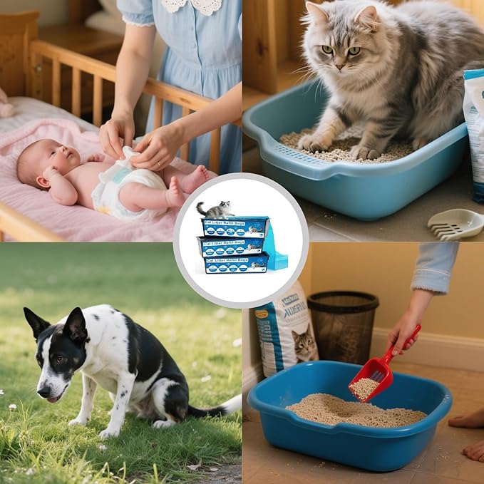 Cat Litter Refill Bags for Genie Easy Roll Bin, 7-Layer Odor Control, Leak-Proof & Easy-Tear, Unscented,Cat Genie Easy Roll Refill Bags-3 Pack(75 Bags Total)