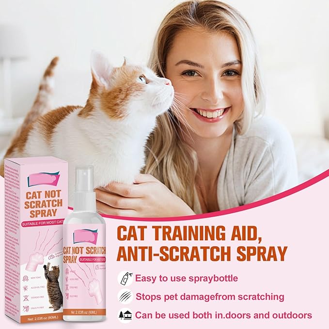 Natural Cat Repellent Spray 2PCS- Protect Indoor and Outdoor Furniture and Plants - Prevent Scratching and Marking, Suitable for Cats