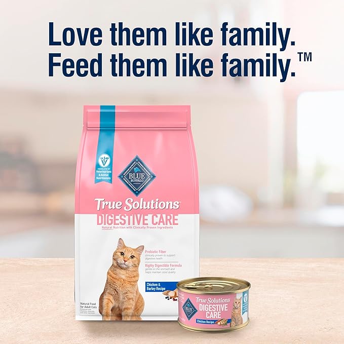 Blue Buffalo True Solutions Digestive Care Wet Cat Food for Adult Cats, Made with Natural Ingredients, Chicken, 3-oz. Cans (24 Count)