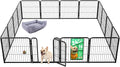 FXW Homeplus Unleashed Indoor Dog Playpen - Stress-Free and Safe Play, Heavy Duty 24 Inch 16 Panels Dog Pen for Puppy and Small Dogs, Black│Patented