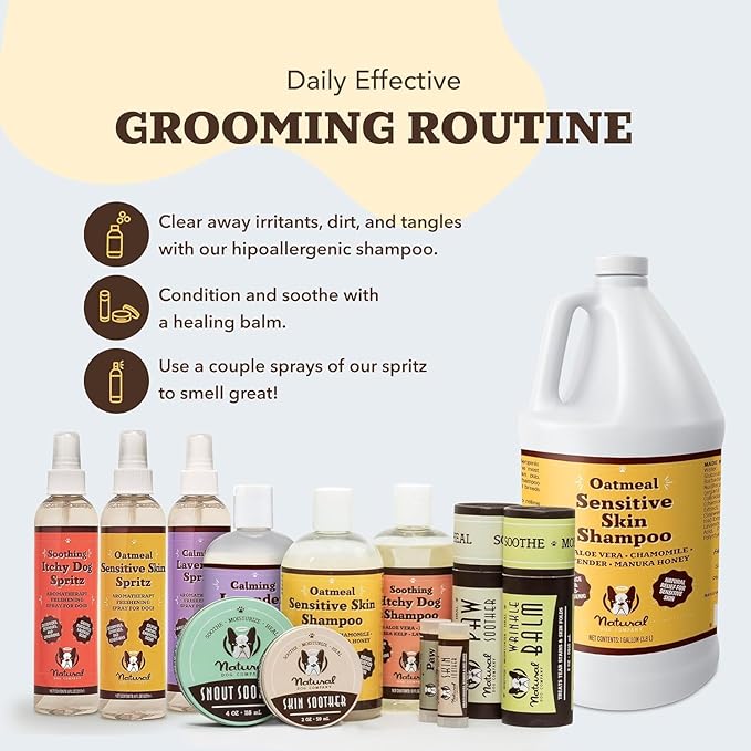 Natural Dog Company Oatmeal Shampoo for Dogs with Sensitive Skin, Ideal Anti Itch Dog Shampoo and Puppy Shampoo Oatmeal Itch Relief Dog Hypoallergenic Pet Shampoo, Deodorizing and Organic 12 oz