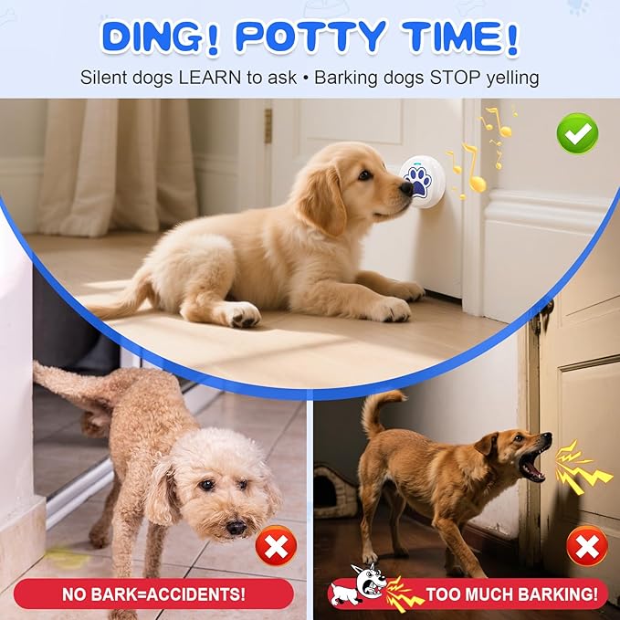 ChunHee Bells for Dog Training to Go Outside - Dog Door Bell with 36 Custom Sounds | Bell for Dogs to Ring to Go Potty | 5 Adjustable Volume(0-115dB) | Teach Puppies to Signal to Go Outside