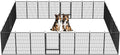 SunsGrove Dog Playpen with Wider Door, Heavy Duty Dog Pen, Anti Rust Dog Fence, Easy Insert into Soil, Pet Playpen for Yard RV Camping (45 inch, 32 Panels)