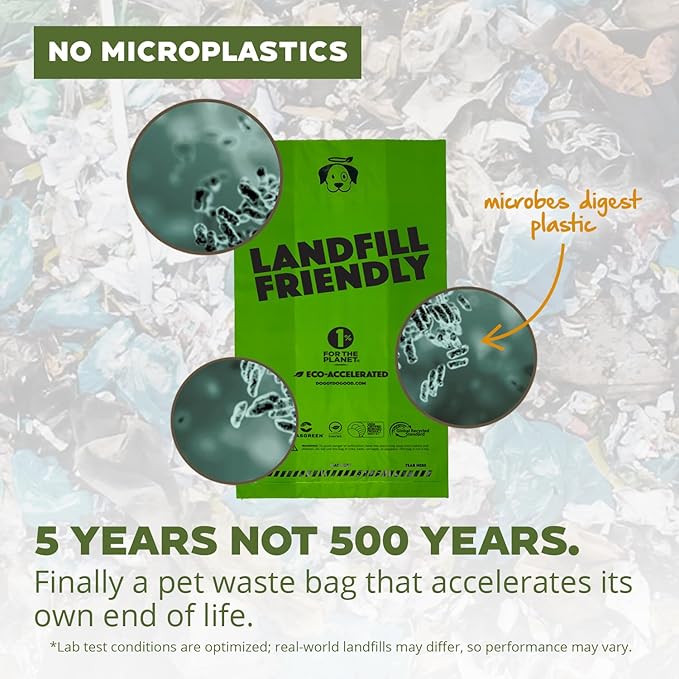 Doggy Do Good Landfill-Friendly Poop Bags | Dog Waste Bags Made with 50% Recycled Plastic + 15% Biobased Material | Unscented, Thick, Leak-Proof, Easy Open | Standard Size | 200 Count Grab & Go