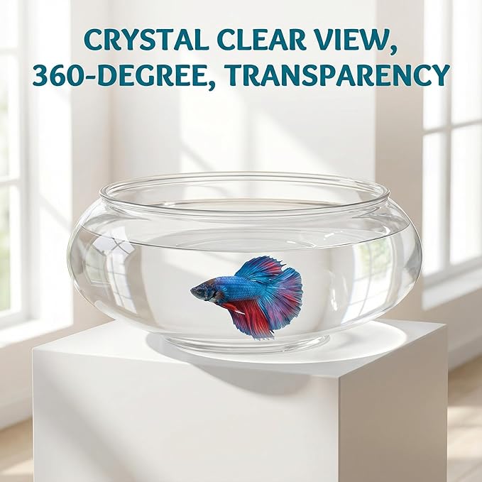 Large Clear Plastic Fish Bowl Round Terrarium Vase Goldfish Bowl Hydroponic Vase Water Lily Succulent Planter for Wedding Party Home Decor
