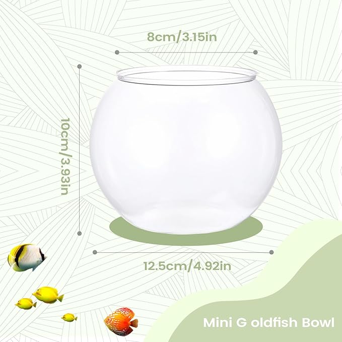Clear Glass Fish Bowl - Shatter Resistant Aquarium Container, Decorative Water Vessel, Sturdy Elegant Design, Easy Cleaning Setup, Table Centerpiece Accessory, Indoor Party Display, Home Event Decor
